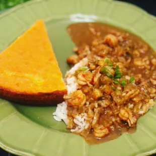 Crawfish Etouffee with Southern Skillet Cornbread
