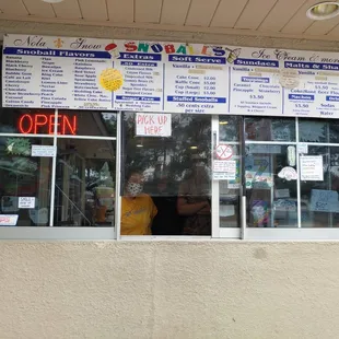 Pick up window with plexiglass seperator :)