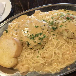 Crabcake and Shrimp Pasta