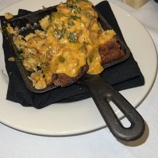 Crawfish cornbread skillet