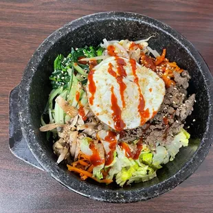 Dolsot Bibimbap before mixing ($14.49)