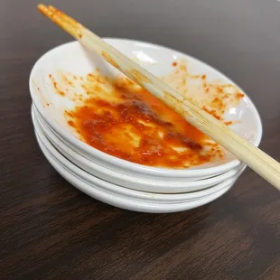 Plates of finished appetizers