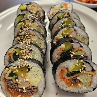Kimbap is delicious and generous portions