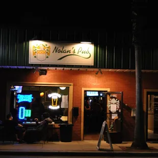 outside of restaurant at night