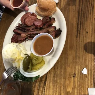 Brisket sausage plate
