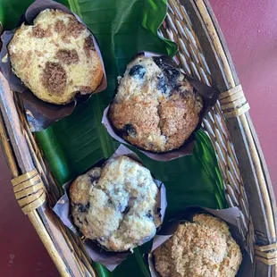 Breakfast Pastry assortment...Coffee Cake and Blueberry Swirl Muffins