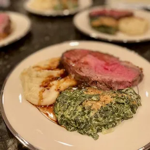 Beef Tenderloin, Spinach Madeleine, &amp; Roasted Garlic &amp; Chive Mashed Potatoes
