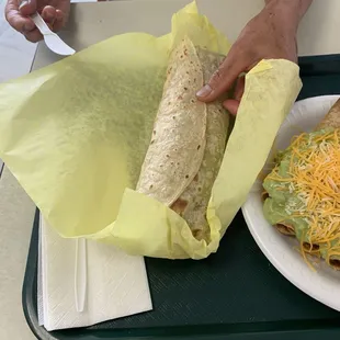 The burrito very big here