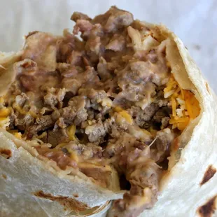 Carne asada w/ beans and cheese only