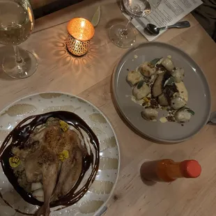 Partridge and potato dumplings