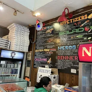 Ordering side, tables on the opposite side of the store