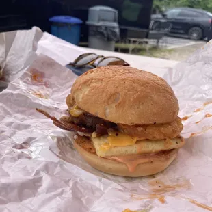 Gluten free big brunch burger! Huge and delicious!