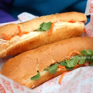 South Seas Sardine Banh Mi ($7.50) and District 3 Classic Combo Banh Mi ($8.25)