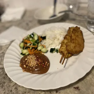 Chicken Satay is so good from Nom Nom!