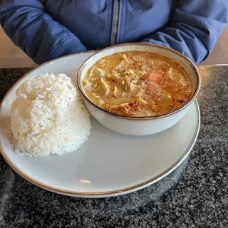 Yellow curry lunch