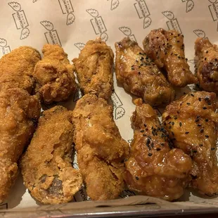 Wings! Firecracker and Hot Passion hot but not too hot... Goldilocks!