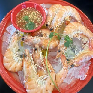 Steam shrimp with koh Kong sauce