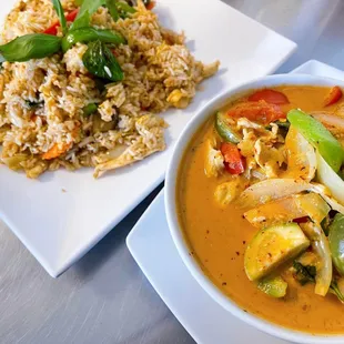 two plates of food