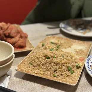 Shrimp and Egg-Fried Rice &amp; Sweet and Sour Pork Chops