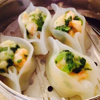 Shrimp and Snow Pea Leaf Dumplings