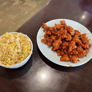 Lunch special - Orange Chicken &amp; Egg Fried Rice