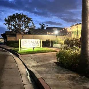 the entrance to the restaurant