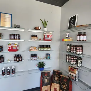 shelves of food and condiments