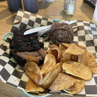 Ribs, Chopped Brisket, House Made Chips!