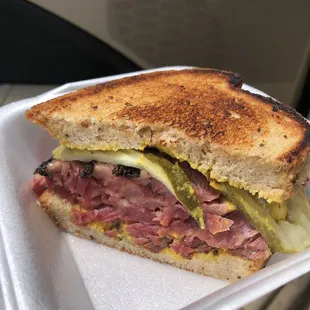 Smoked pastrami sandwich