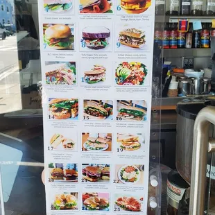 sushi and sashimi, menu