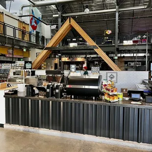 Inside food hall and main coffee shop counter