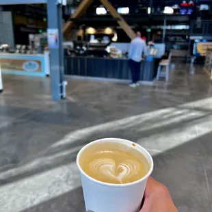 Latte, with views of the shop