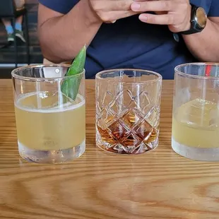 Flying Dutchman, a straight bourbon drink and smoke &amp; mirror