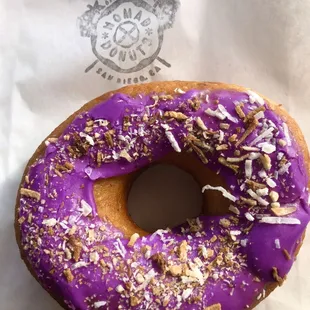 Ube coconut donut