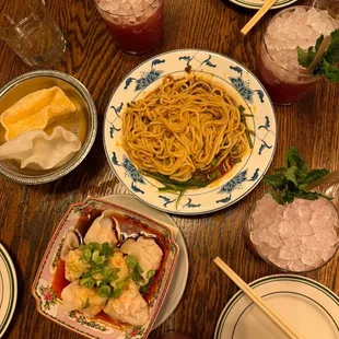 Dan Dan Noodles, Wontons, Pineapple Cake Cocktail &amp; Complimentary Shrimp Chips