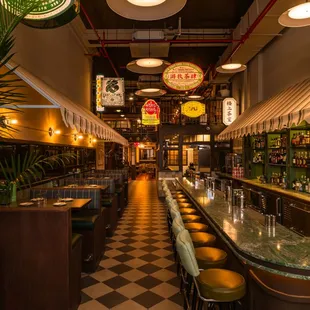 interior, sushi and sashimi