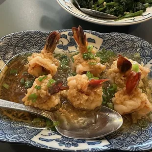 Shrimp was overcooked but the glass noodles were good