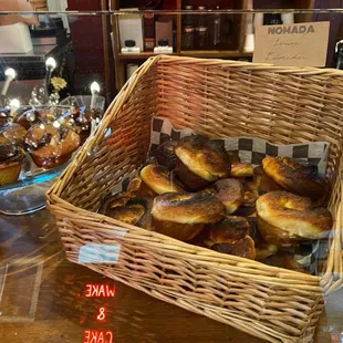 a display of baked goods