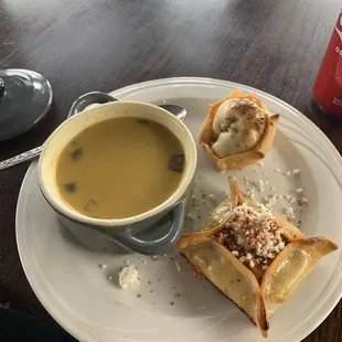 Coconut Curry Miso, Mexican corn and Pepperoni empanadas