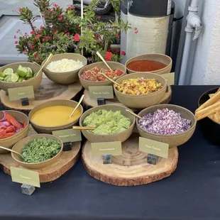 The Salsa /Condiments bar. all so good
