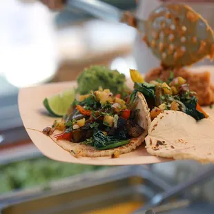 Plate of vegetarian tacos