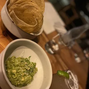 Chips and guacamole were yummy