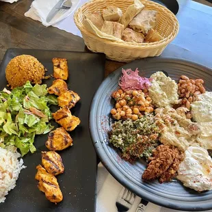 Chicken Kebab, Mezze Combination