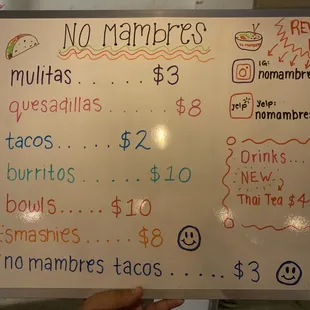 menu