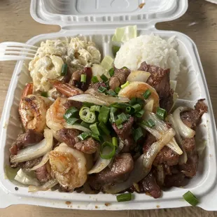 Steak and shrimp!