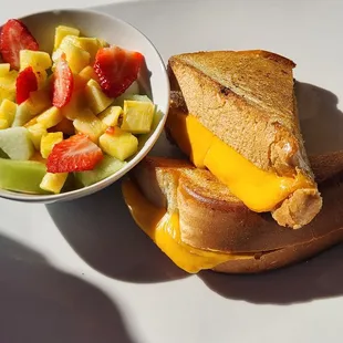 Grilled cheese and fruit