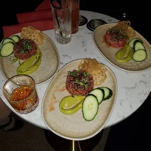 The gluten-free version of the tuna tartare