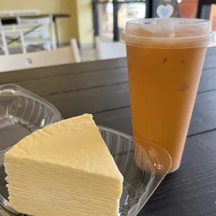 45. Mille-Crepe Cake Thai Tea