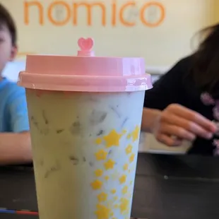 Matcha Green Milk Tea with boba