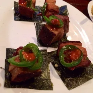 Crispy Pork Belly with Ginger Jalapeno